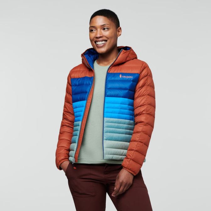 Spice-pacific Collectie Fuego Donsjack Met Capuchon Colorblock Dames Cotopaxi