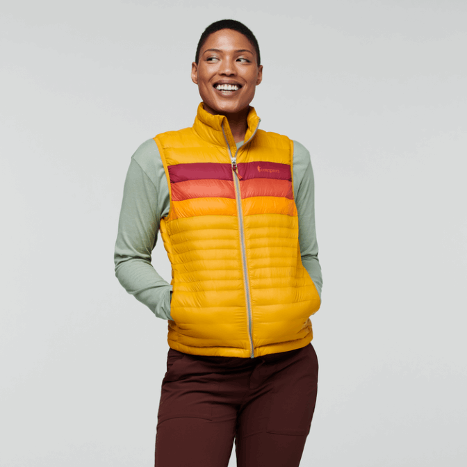 Collectie Fuego Donsvest Dames Cotopaxi Amber Strepen