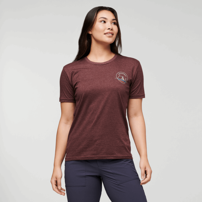Hot Cotopaxi Camp Life Biologisch T-shirt Dames Kastanje